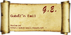 Gubán Emil névjegykártya